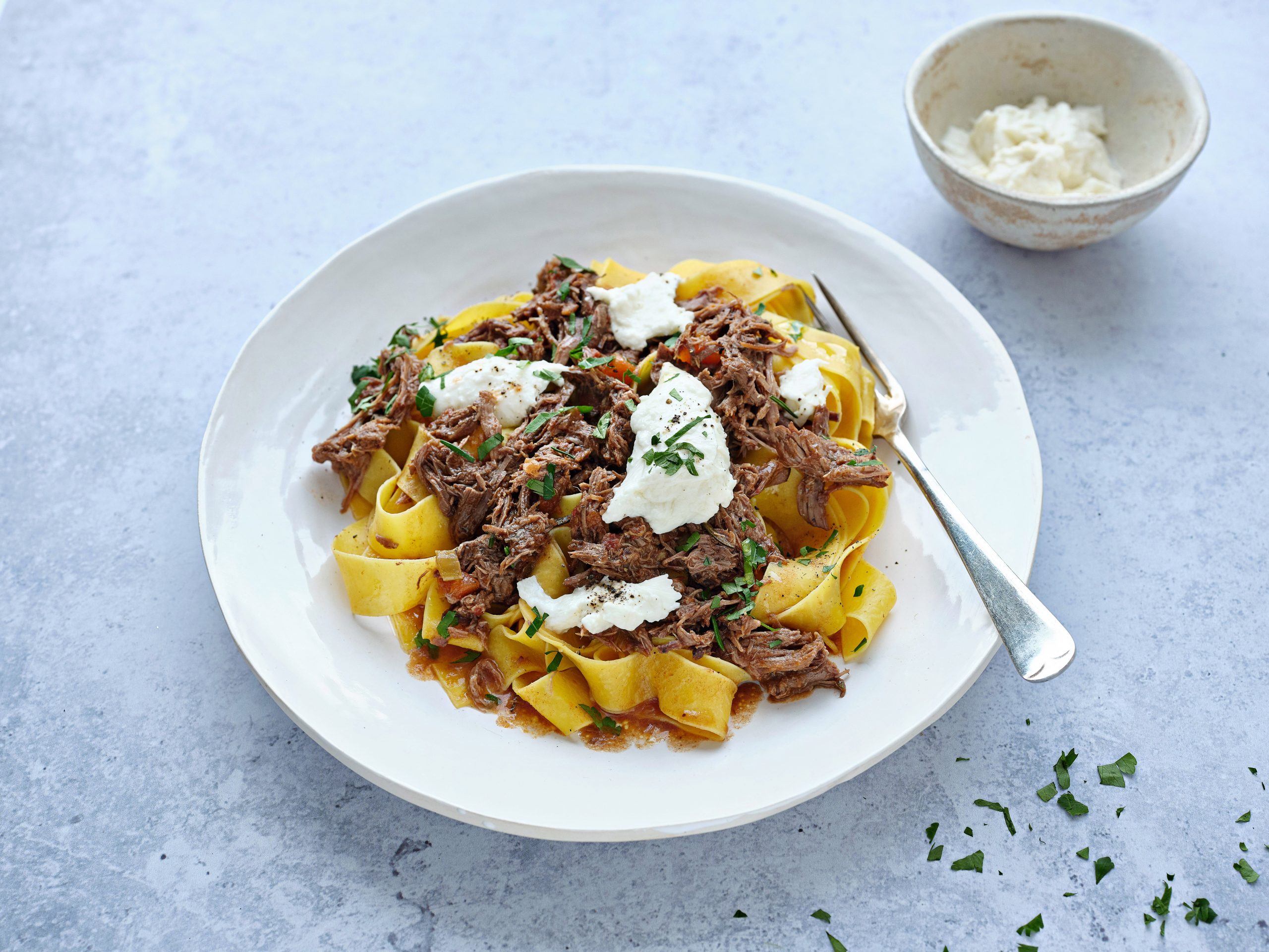 Ragoût de bœuf aux pappardelle et sa mozzarella crémeuse