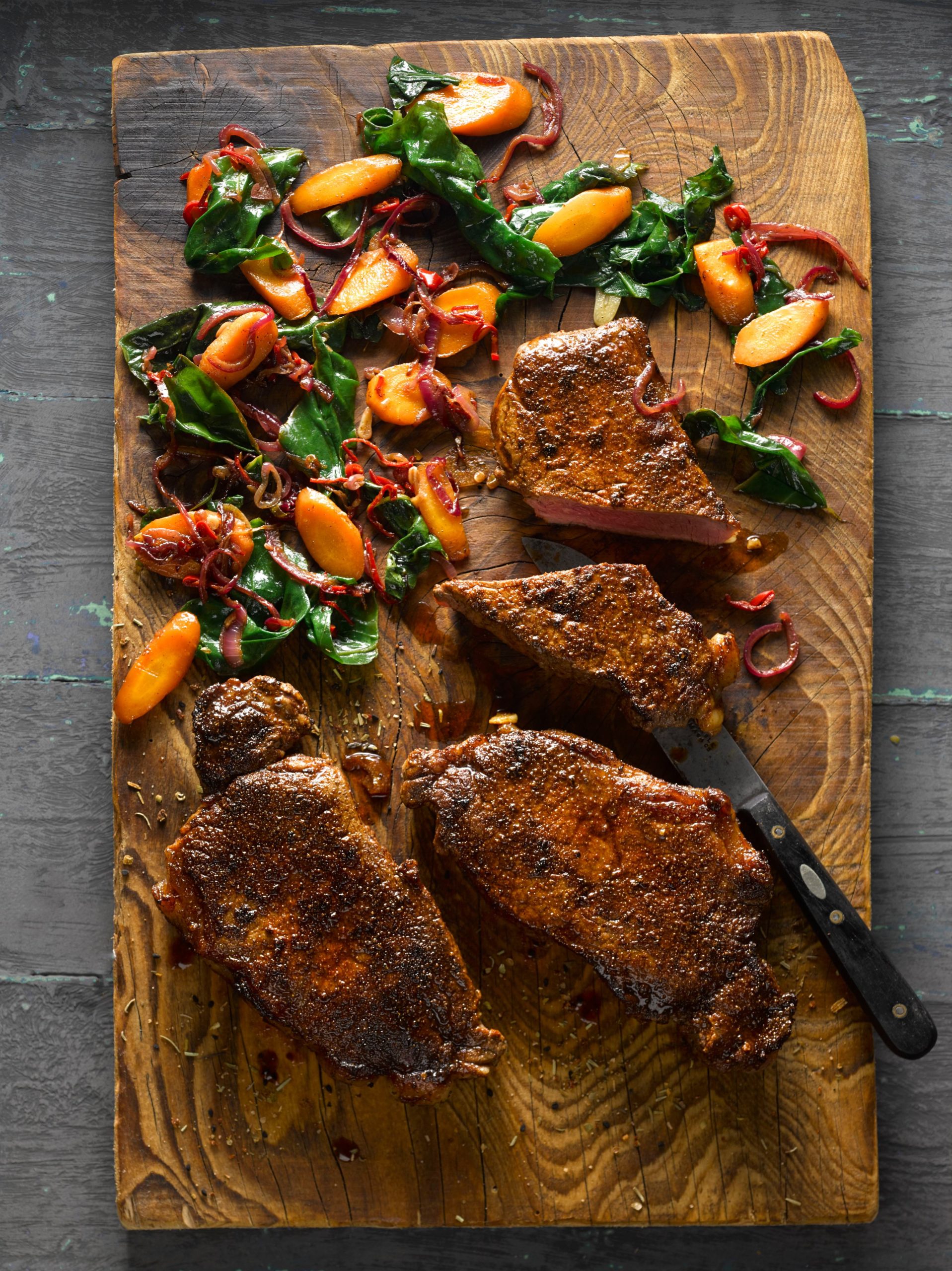 Faux-filets au paprika fumé et à la coriandre