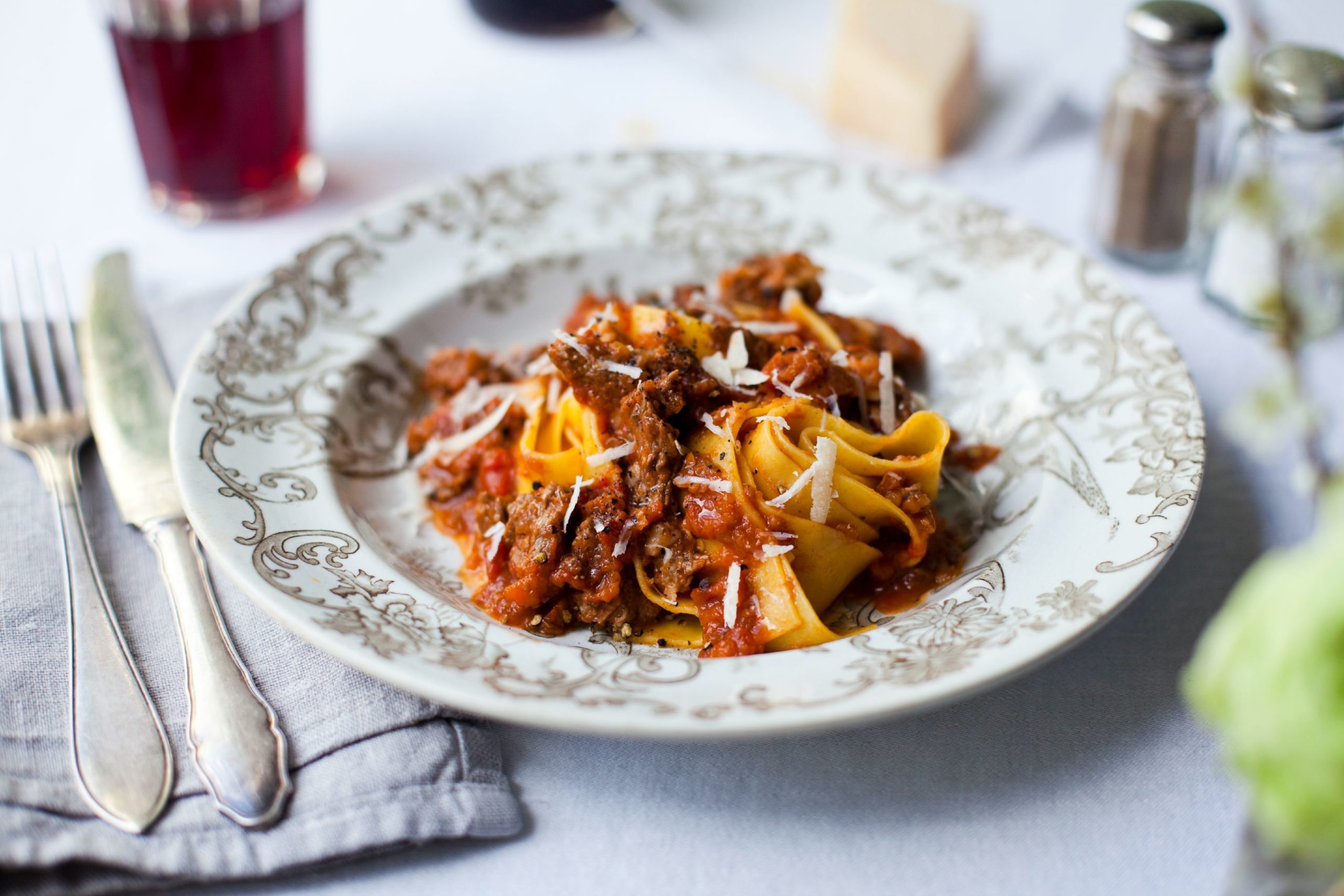 Pappardelle au ragoût de bœuf et sa daube